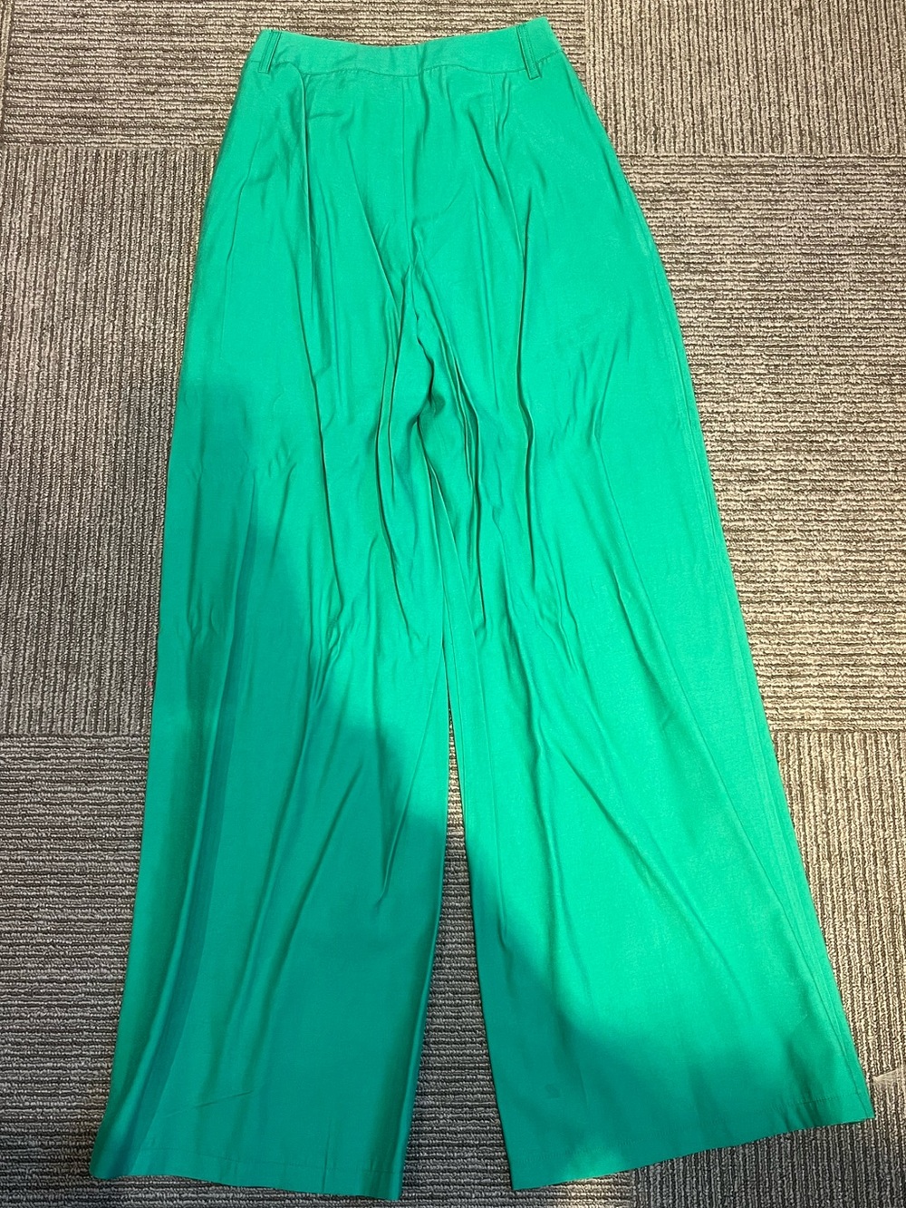 High-Waist Wide Leg Green Pants